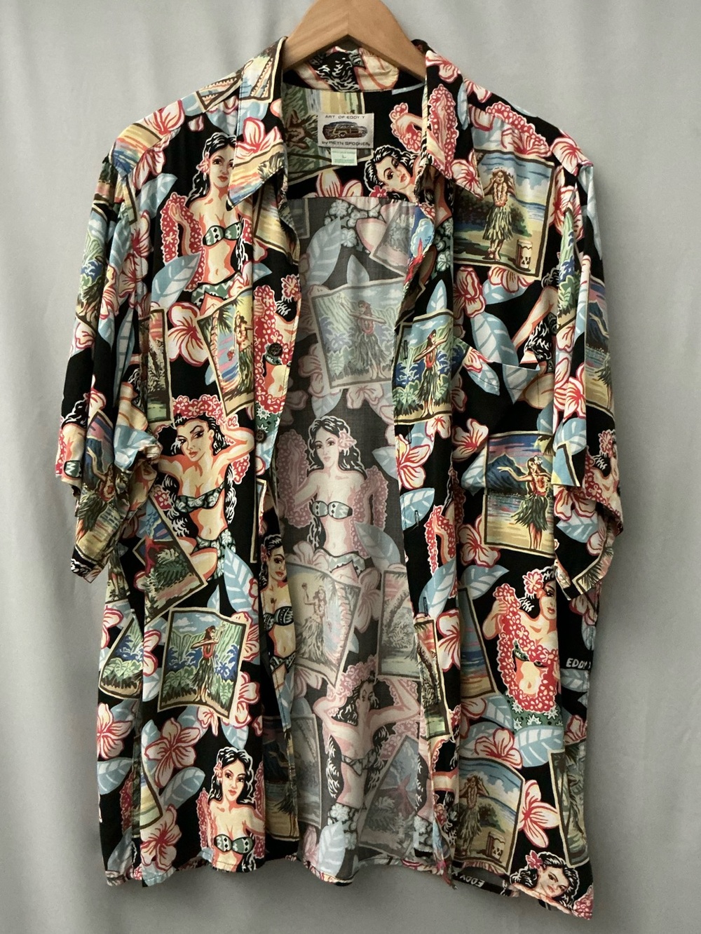 Reyn Spooner Art of Eddy Y Men's Hawaiian Shirt Size L